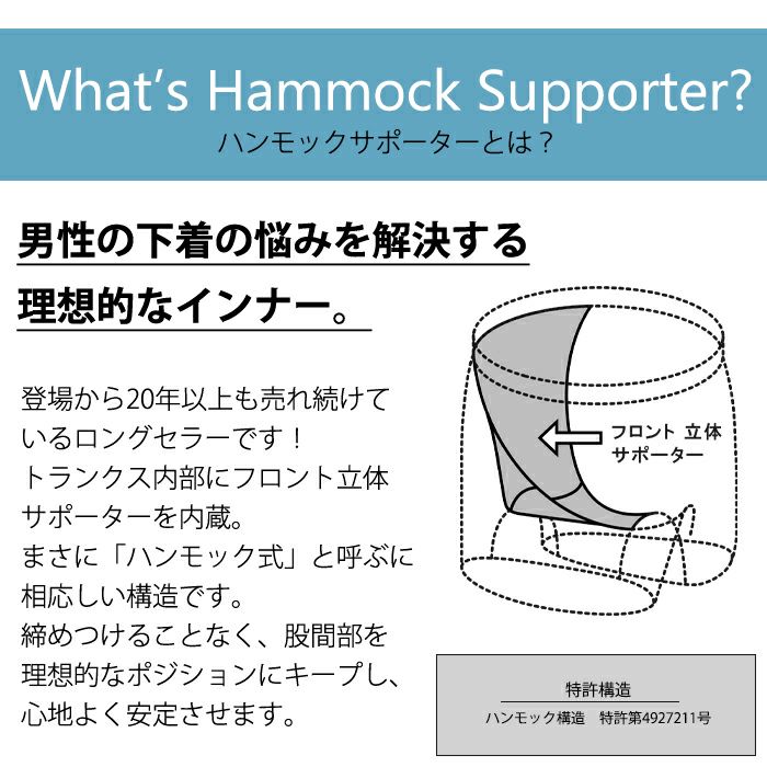 【日本製】 Humans ハンモックトランクス（東レ シルック 使用）レギュラー丈 メンズ