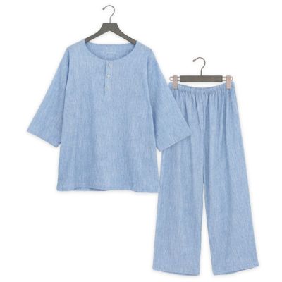 新品】三峰DearWind “高島ちぢみ”七分袖八分パンツパジャマ（L